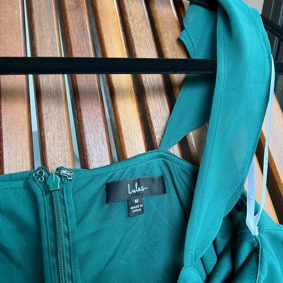 LULUS Adoring Glances Emerald Green Maxi Formal Dress M - Picture 7 of 7